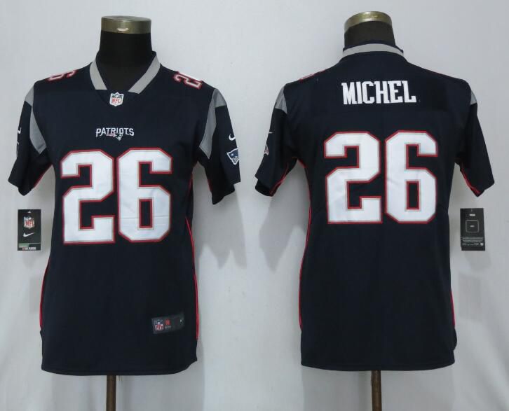 Women New England Patriots #26 Michel Navy Blue Nike Vapor Untouchable Limited Player NFL Jerseys->houston texans->NFL Jersey
